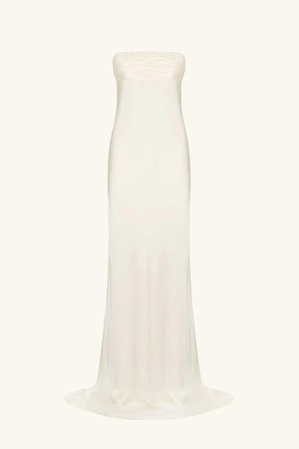 La Lune Strapless Ruched Bodice Maxi Dress