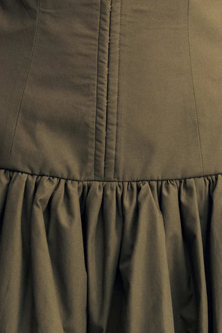 Maiori Square Neck Bubble Mini Dress | Army Green