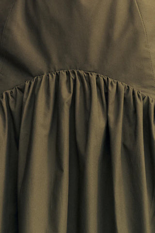 Maiori Square Neck Midi Dress | Army Green