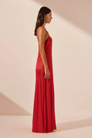 Moraya Dropped Waist Maxi Dress | Chili