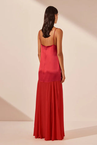Moraya Dropped Waist Maxi Dress | Chili