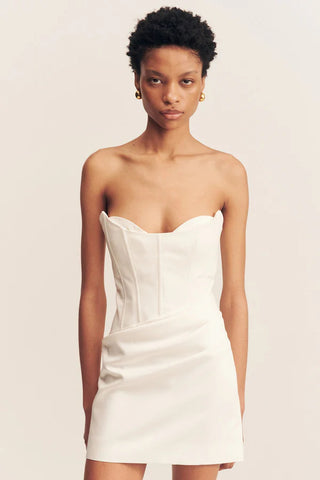 Oakley Strapless Draped Mini Dress | Ivory