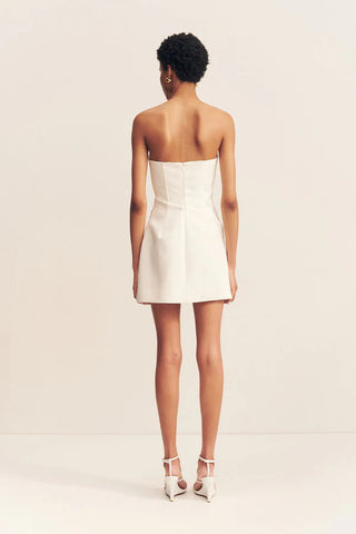 Oakley Strapless Draped Mini Dress | Ivory