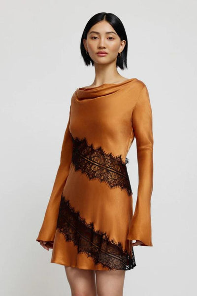 knee length dresses for ladies Kyra Mini Dress ~ Caramel main image 0