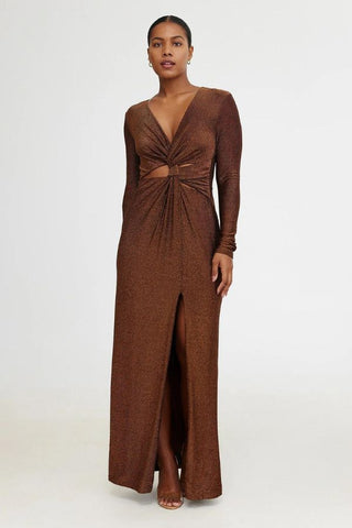 Kyla Long Sleeve Dress | Bronze