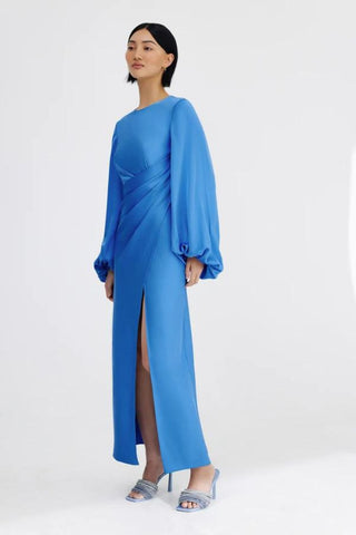 Lara Long Sleeve Dress | Azure Blue