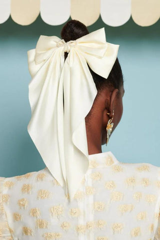 Rosslyn Hair Bow | Pearled Ivory