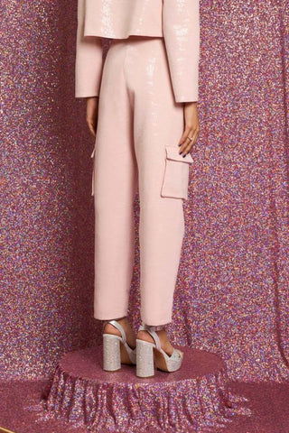 Headline Sequin Cargo Trousers | Pale Pink