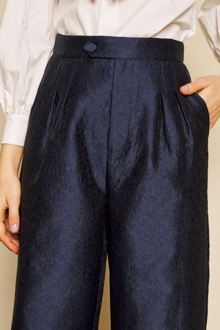 Orchid Jacquard Ruffle Trousers