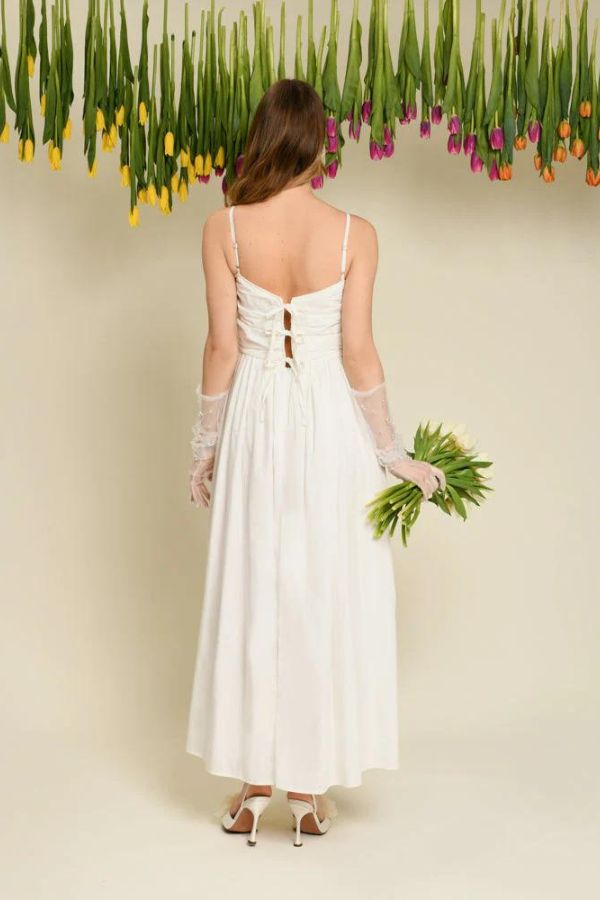 Arabella Bead Cami Dress Pearled Ivory LoversLand