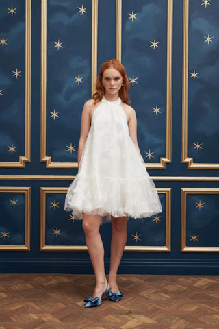 Chance Floral Tulle Dress | Pearl White
