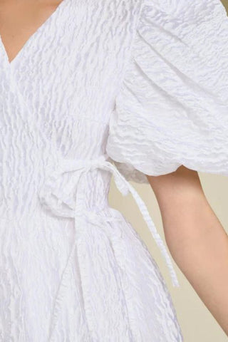 Maria Jacquard Wrap Dress | Pearled Ivory