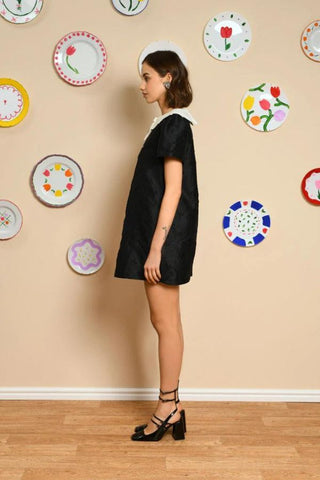 Marian Jacquard Mini Dress | Black
