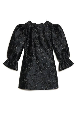 Tribute Jacquard Mini Dress | Deep Black