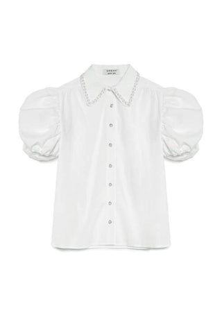 Arabella Bead Collar Shirt | Pearled Ivory