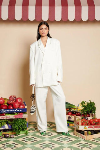 Harlow Pearl Blazer | Pearl Ivory