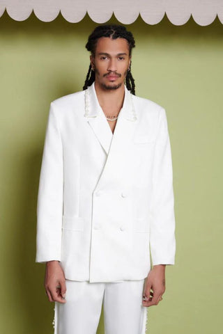 Harlow Pearl Blazer | Pearl Ivory