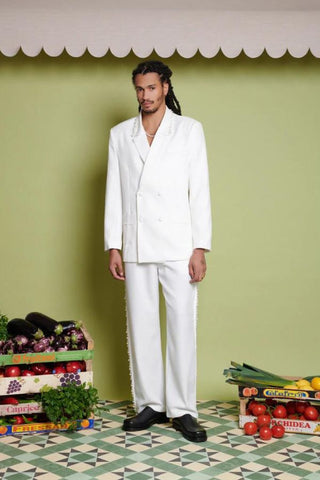 Harlow Pearl Blazer | Pearl Ivory