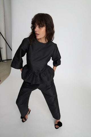 Crispy Pleated Pant | Black