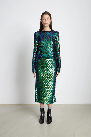 Sequins Skirt | Aqua Blue