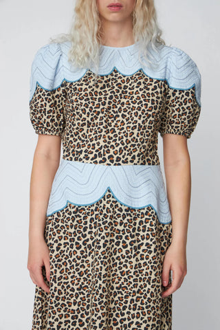 Leopard Midi Dress With Embroidery | Leopard