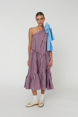 Striped Bow Maxi Dress