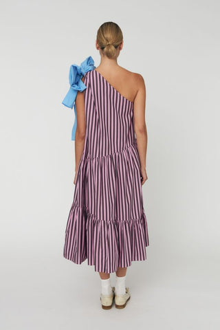 Striped Bow Maxi Dress