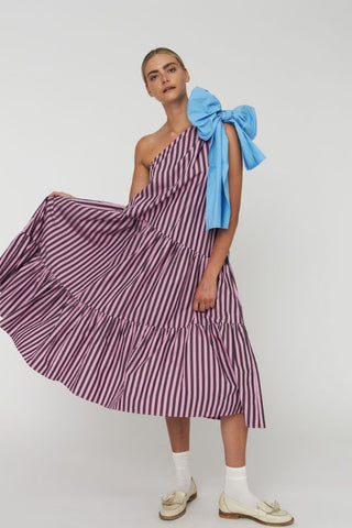 Striped Bow Maxi Dress