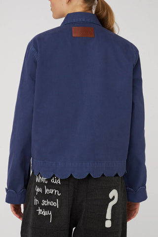 Shirt With Scallop Edge | Dusty Blue