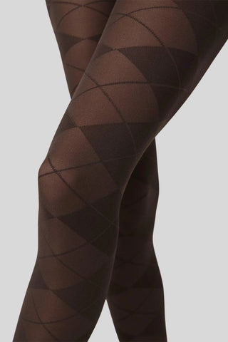 Rebecka Argyle Tights | Dark Brown
