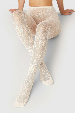 Rosa Lace Tights | Ivory
