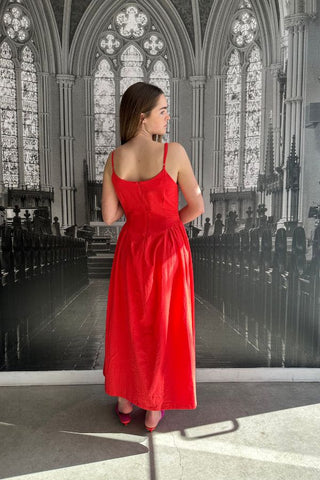 Gilita Maxi Linen Dress | Red