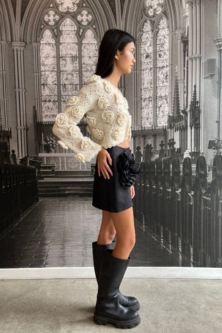 Fabrizia Wool Mini Skirt | Black