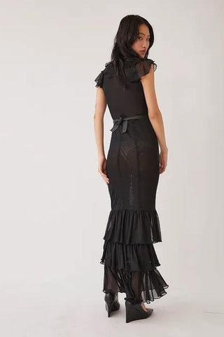 Xia Ruffle Dress | Black