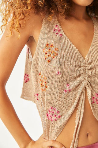 Mali Hand Embroidered Top | Gold