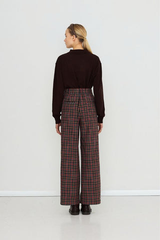 Check Pleated Pants