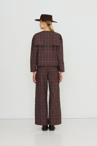 Check Pleated Pants