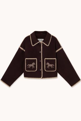Horses Embroidered Short Coat
