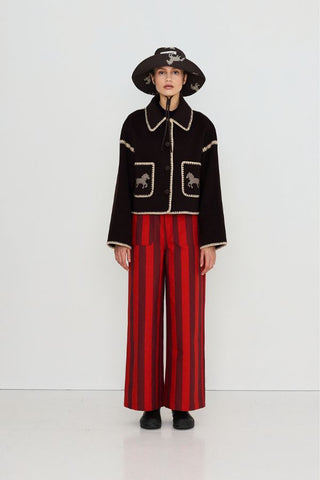 Horses Embroidered Short Coat