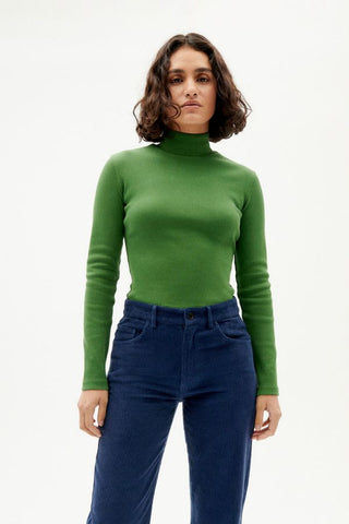 Aine Rib Top | Garden Green