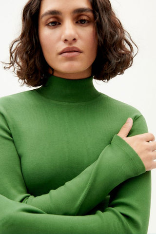 Aine Rib Top | Garden Green