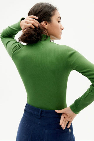 Aine Rib Top | Garden Green
