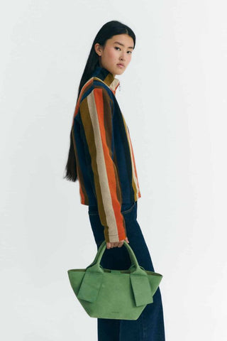 Ceci Burnley Blanket Jacket | Orange Striped