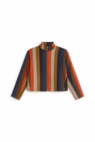Ceci Burnley Blanket Jacket | Orange Striped