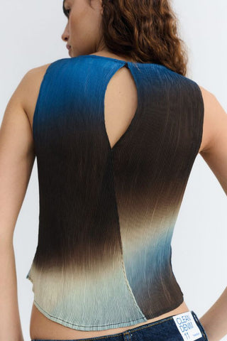 Dora Glass Pleated Top