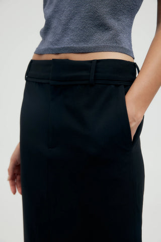 Protocol Tailored Maxi Skirt | Raven