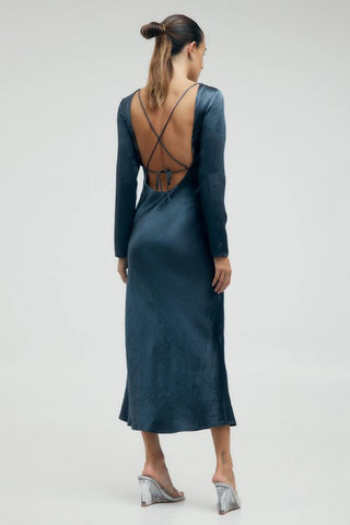 Crush Tie Back Maxi | Gun Metal