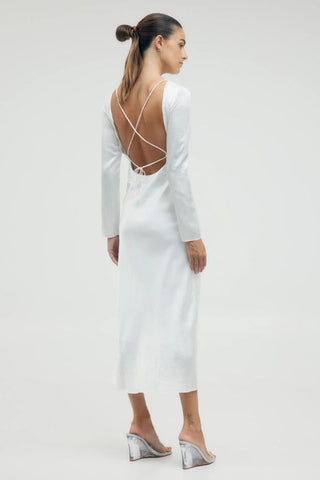 Crush Tie Back Maxi | Off White