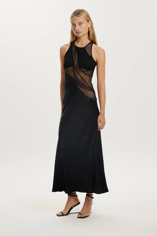 Crystal Clear Maxi Tank Dress | Black