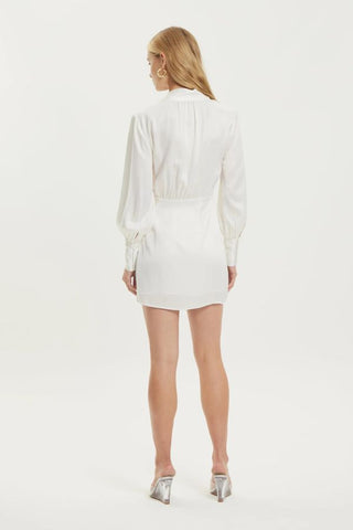 Magnetic Drape Mini Dress | Off White